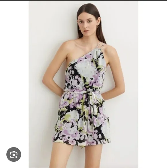 Dynamite One Shoulder Short Romper - Picture 1 of 5